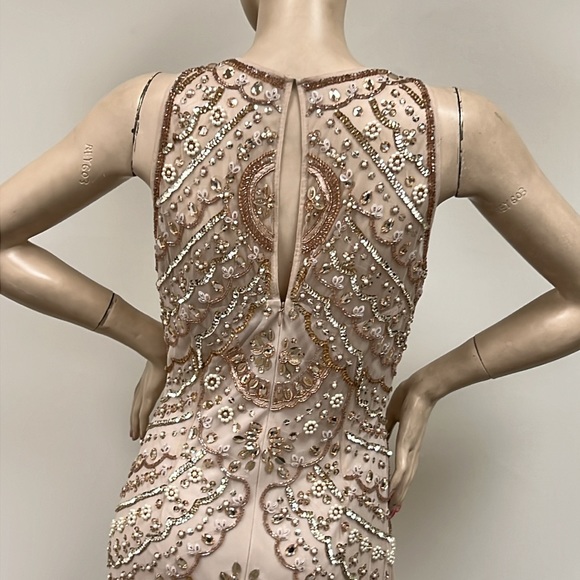 Aidan Mattox GOLD fully beaded sleeveless dress - Picture 6 of 6